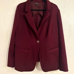Lane Bryant Wine Red Single-Button Blazer